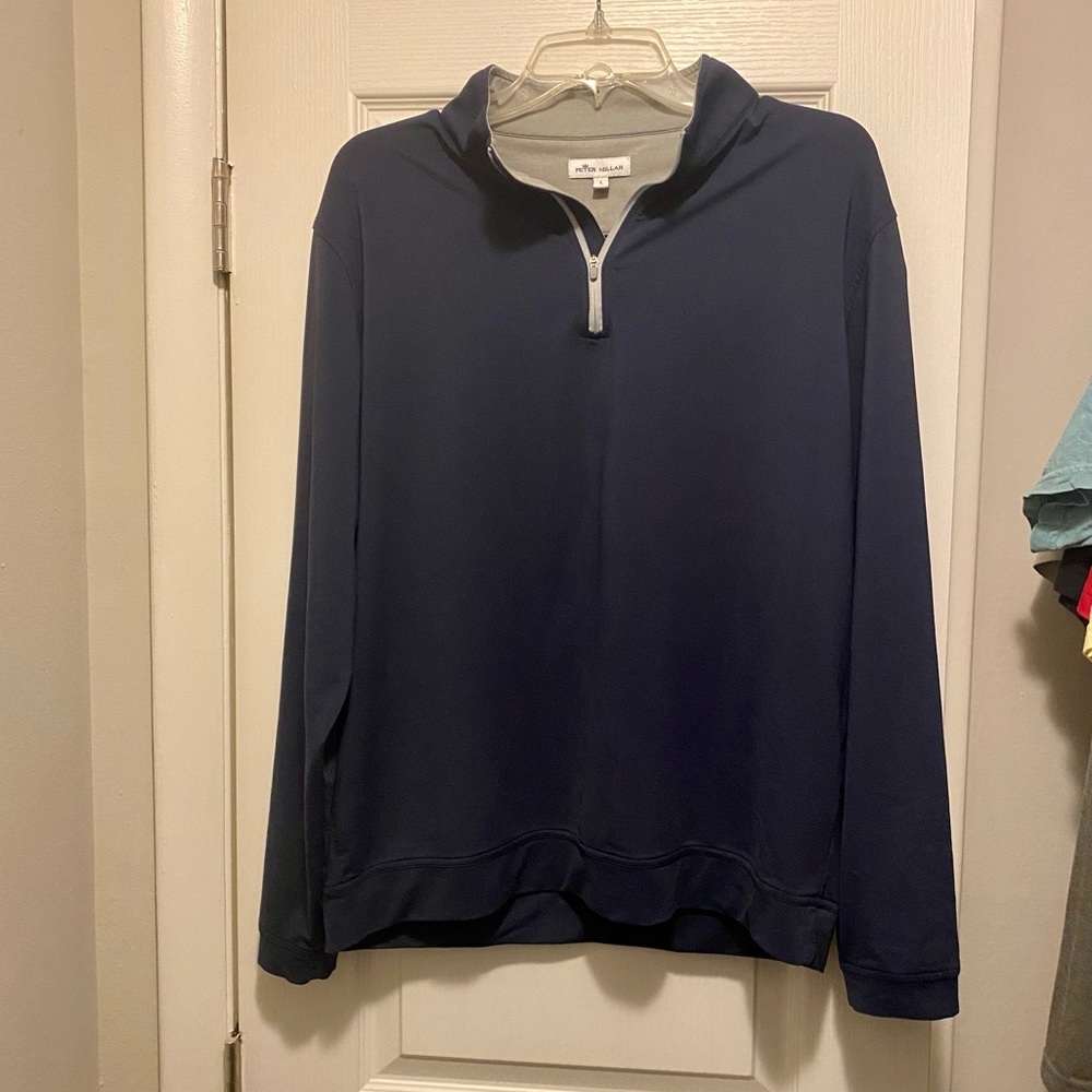 Peter Millar Men’s Perth Performance Quarter-Zip Navy Blue Size L